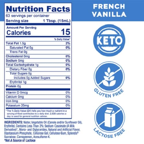 SPLENDA Sugar Free Coffee Creamer, 32 Fl Oz (Pack of 6)