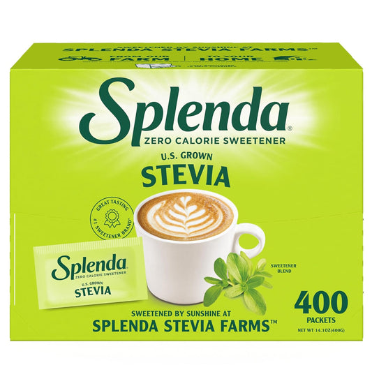 SPLENDA Stevia Zero Calorie Sweetener, Sugar Substitute Packets, 400 Count (Pack of 4)
