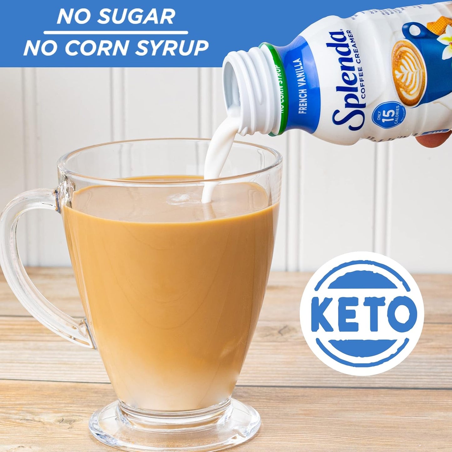 SPLENDA Sugar Free, Low Calorie Coffee Creamer, 8 Fl Ounces Each Bottle (Pack of 12)