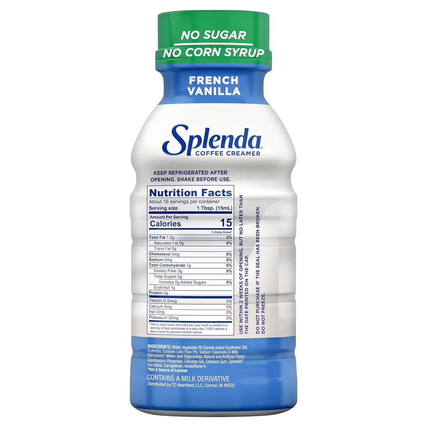 SPLENDA Sugar Free, Low Calorie Coffee Creamer, 8 Fl Ounces Each Bottle (Pack of 12)